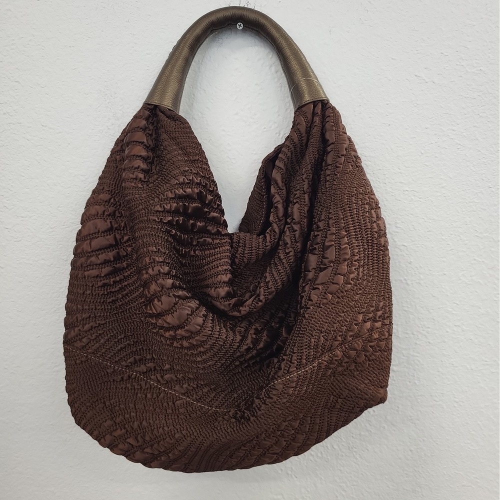 Cole Haan Aria Ruched Hobo Shoulder Bag, Metalic Brown